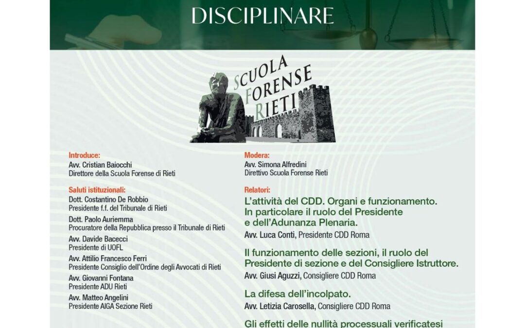 L’attività del CDD e la proposta di Riforma del procedimento disciplinare